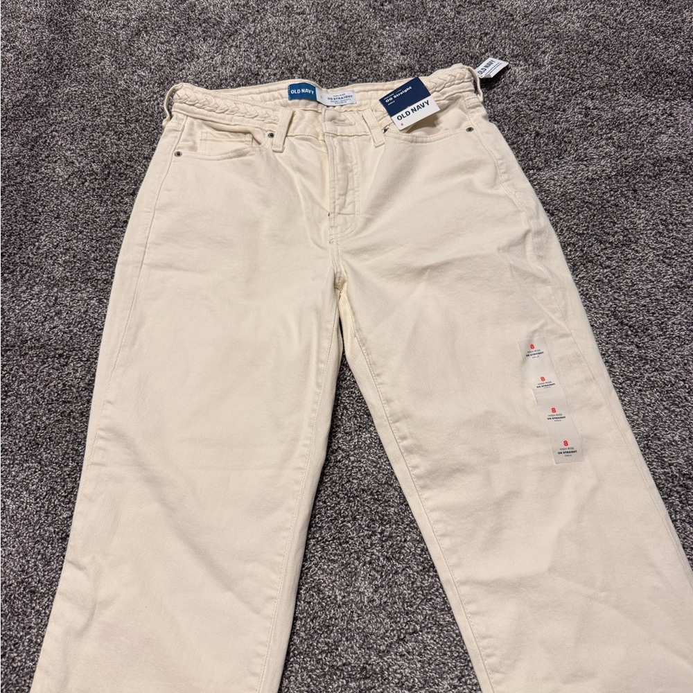 Old Navy Off-White High-Rise Pants